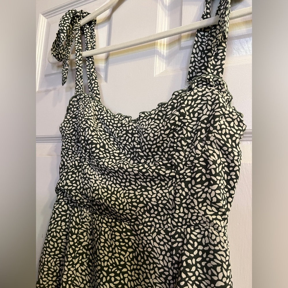 Petal and Pup Green and White Printed Dress